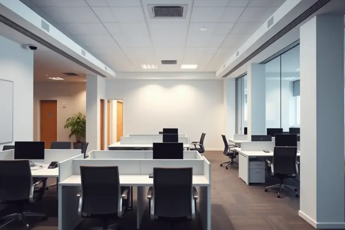 Professional office interior with fresh commercial paint job