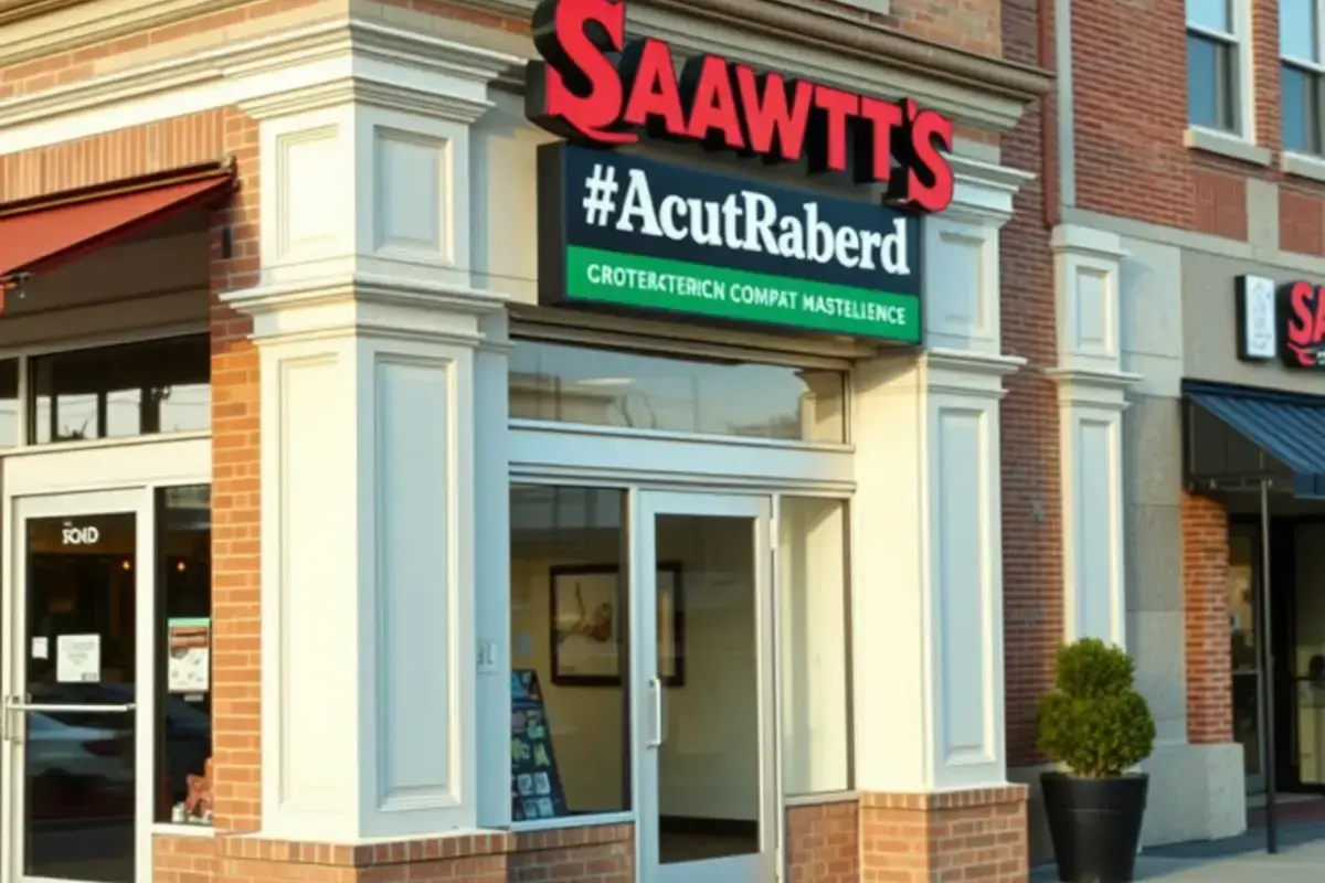 Commercial retail building with fresh exterior paint